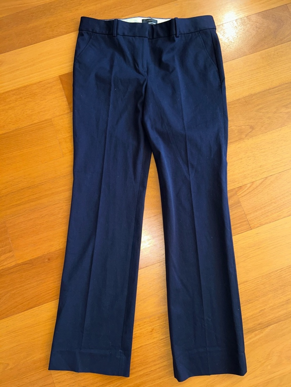 J. Crew Bi-Stretch Navy Cotton Blend Trousers Womens Size 6